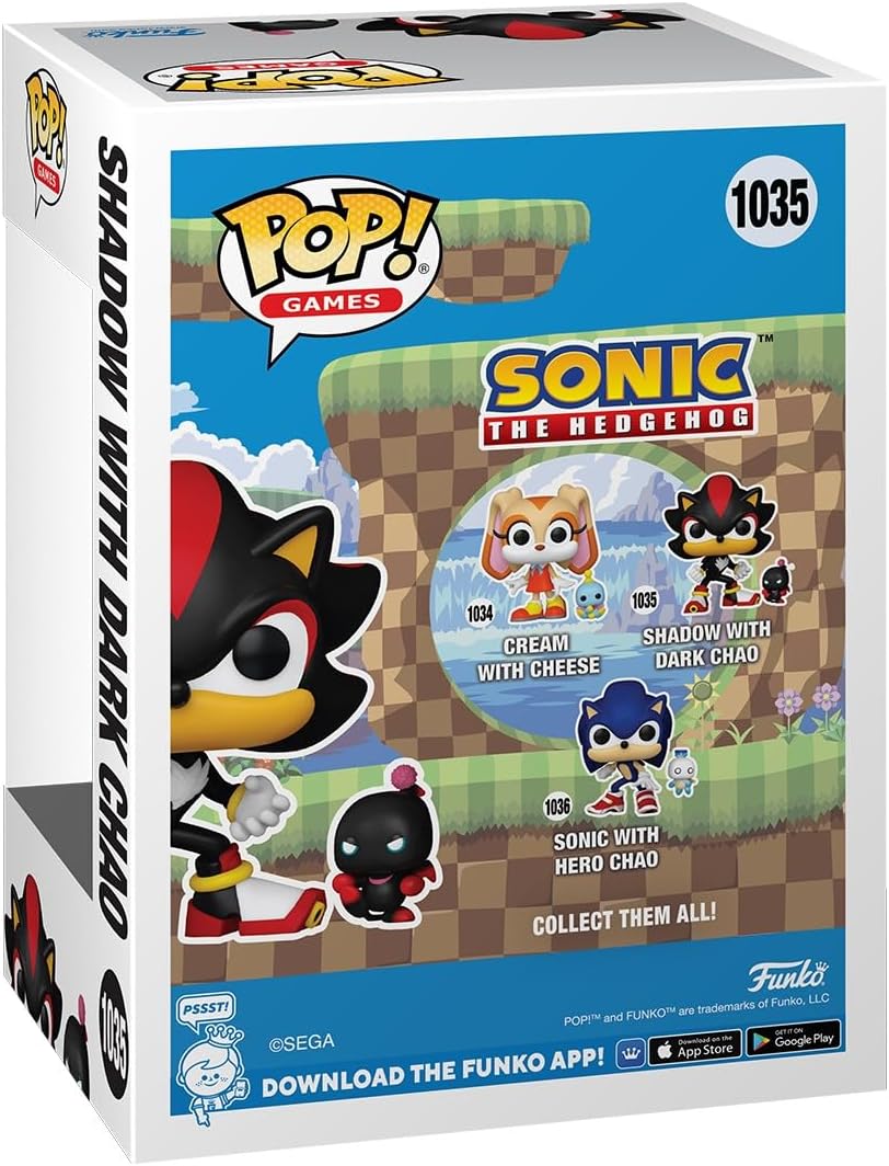 Funko POP & Buddy: Sonic - Shadow The Hedgehog with Dark Chao - Sonic The Hedgehog - Collectable Vinyl Figure - Gift Idea - Official Merchandise - for Kids & Adults - Video Games Fans