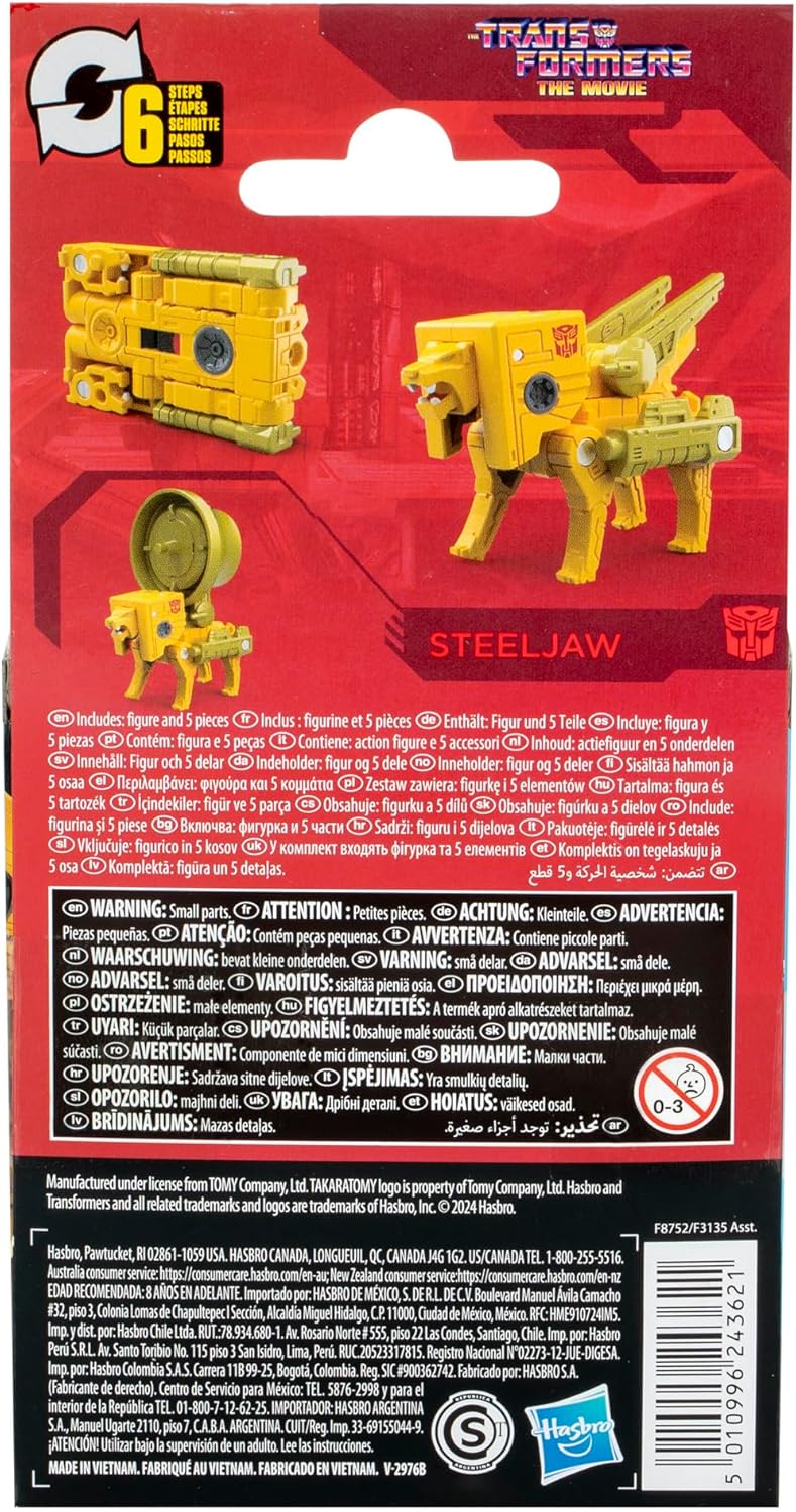 Transformers Toys Studio Series Core The The Movie Steeljaw, 3.5-inch Converting Action Figure, 8+