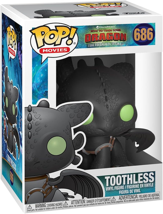 Funko Pop Movies: How to Train Your Dragon 3 - Toothless - How to Train Your Dragon - Collectable Vinyl Figure - Gift Idea - Official Merchandise - Toys for Kids & Adults - Cartoon/Animation Fans