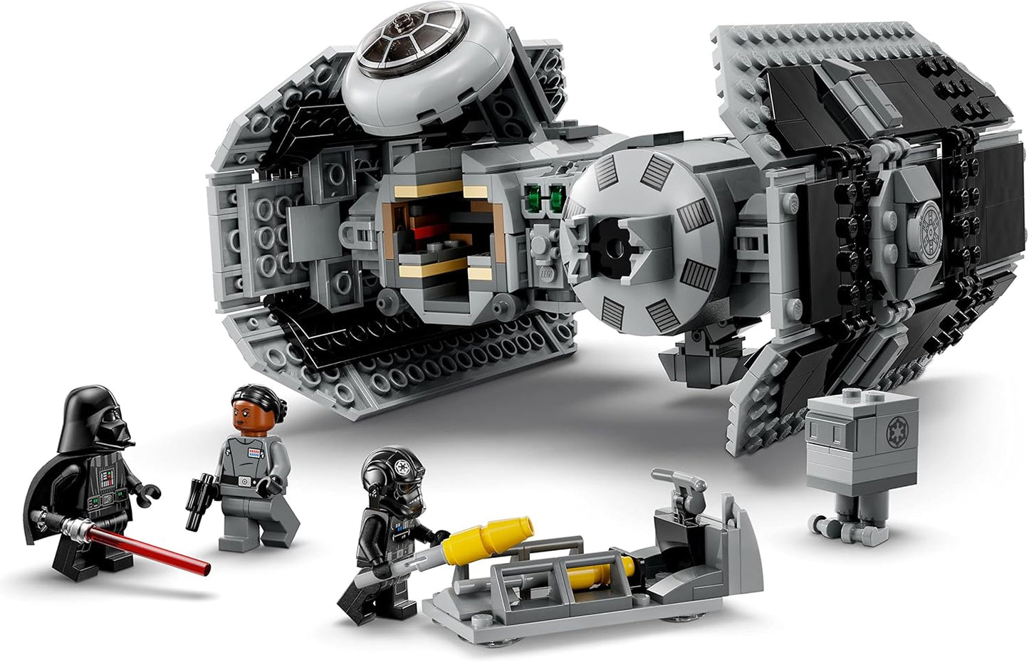 LEGO Star Wars TIE Bomber Model Building Kit, Star Wars Toy Starfighter with Gonk Droid Figure, Darth Vader Minifigure and Lightsaber, Collectible Star Wars Gift for 9 Year Olds, 75347