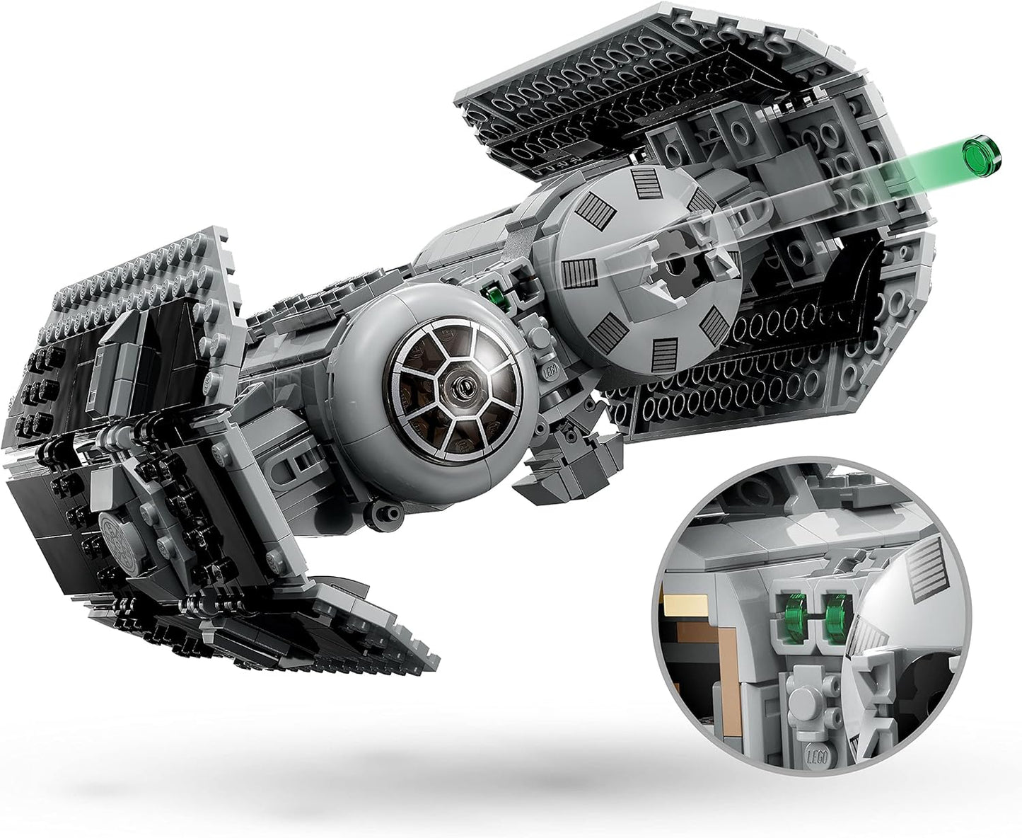 LEGO Star Wars TIE Bomber Model Building Kit, Star Wars Toy Starfighter with Gonk Droid Figure, Darth Vader Minifigure and Lightsaber, Collectible Star Wars Gift for 9 Year Olds, 75347